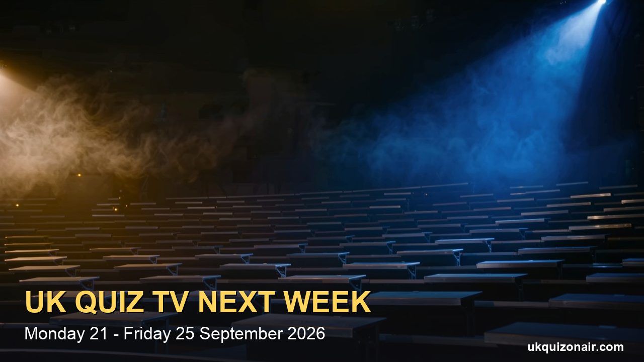 UK Quiz TV Next Week (21–25 September, 2026): BBC Two's Monday Block Is Back and Pointless Series 36 Rolls On
