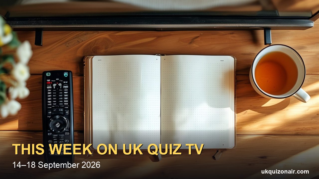 This Week on UK Quiz TV (14–18 September): The Chase, Pointless Series 36 on Friday, Countdown and Monday's BBC Two Trio