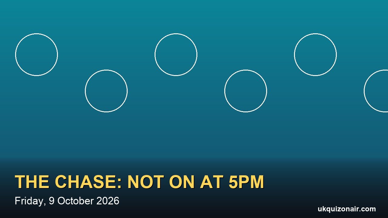 Why Isn't The Chase On Friday 9 October? England Women Take ITV1's 5pm Hour
